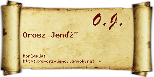 Orosz Jenő névjegykártya